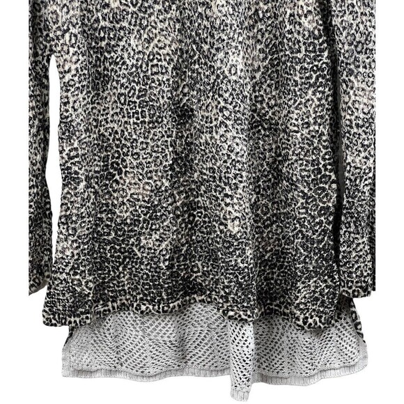 Chico’s Caftan Swim Cover Up Netted High Low Dress Size 3 US XL Animal Print - Picture 4 of 8